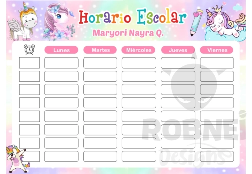Unicornio Horario Escolar